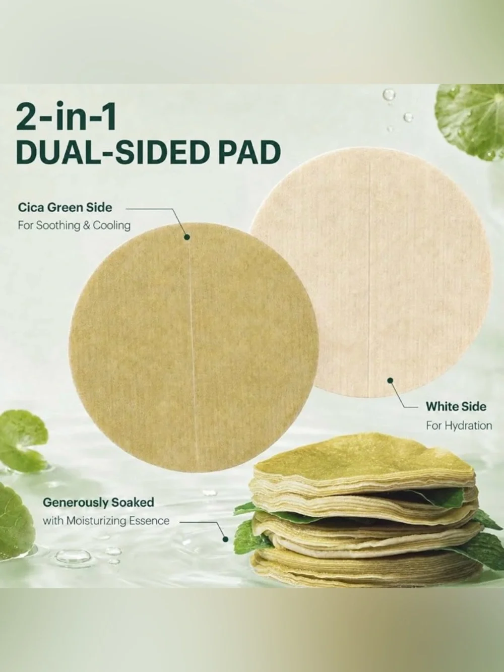 Korean Skincare Cica-Mucin Cooling Toner Pads